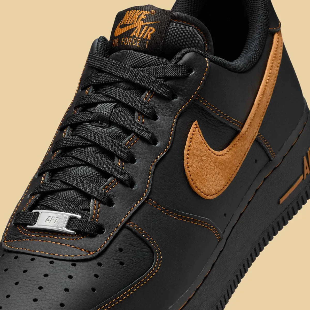 Men's Nike Air Force 1 Low "Black/Tan" HQ2037-003 Fashion Athletic Sneaker