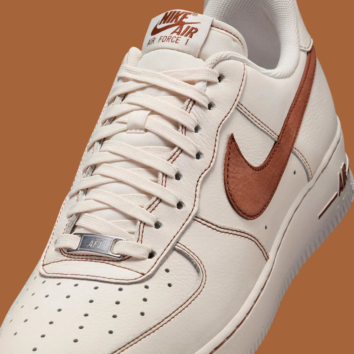 Men's Nike Air Force 1 Low "Ivory/Saddle Brown" HQ2037-101 Fashion Athletic Sneaker