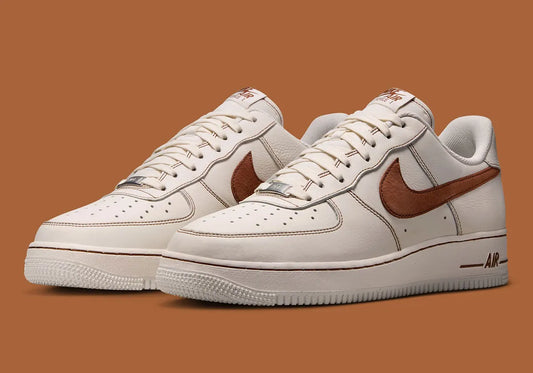 Men's Nike Air Force 1 Low "Ivory/Saddle Brown" HQ2037-101 Fashion Athletic Sneaker