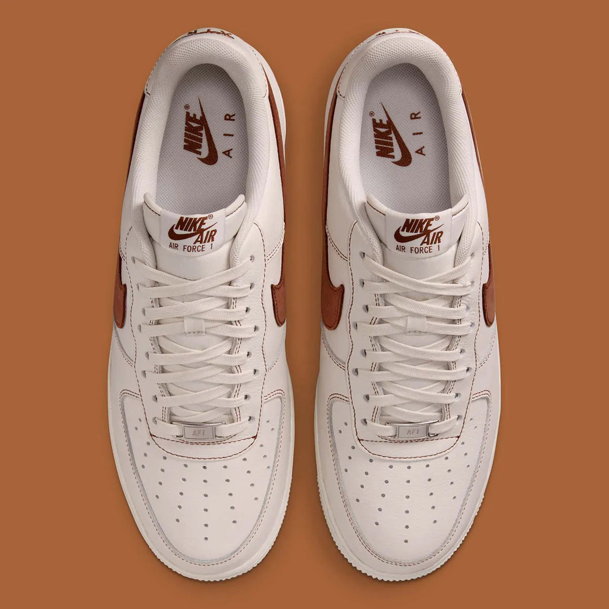 Men's Nike Air Force 1 Low "Ivory/Saddle Brown" HQ2037-101 Fashion Athletic Sneaker