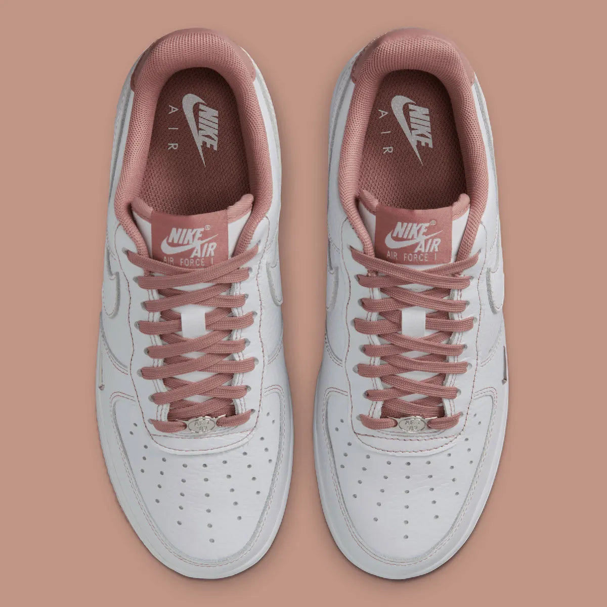 Women's Nike Air Force 1 Low "Particle Pink" Mini Swoosh IB6543-100 Fashion Athletic Sneaker