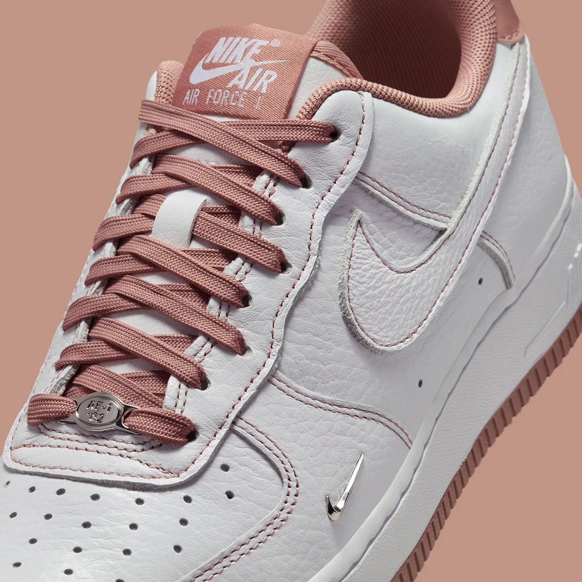 Women's Nike Air Force 1 Low "Particle Pink" Mini Swoosh IB6543-100 Fashion Athletic Sneaker