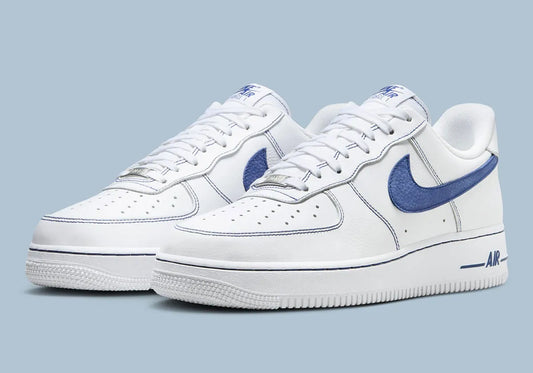 Men's Nike Air Force 1 "White / Deep Royal Blue" HQ2037-100 Fashion Athletic Sneaker