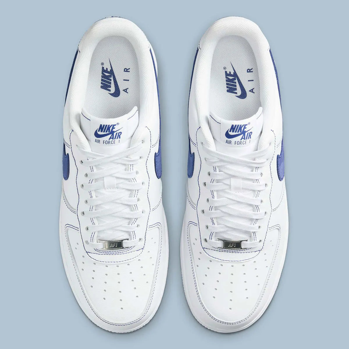 Men's Nike Air Force 1 "White / Deep Royal Blue" HQ2037-100 Fashion Athletic Sneaker