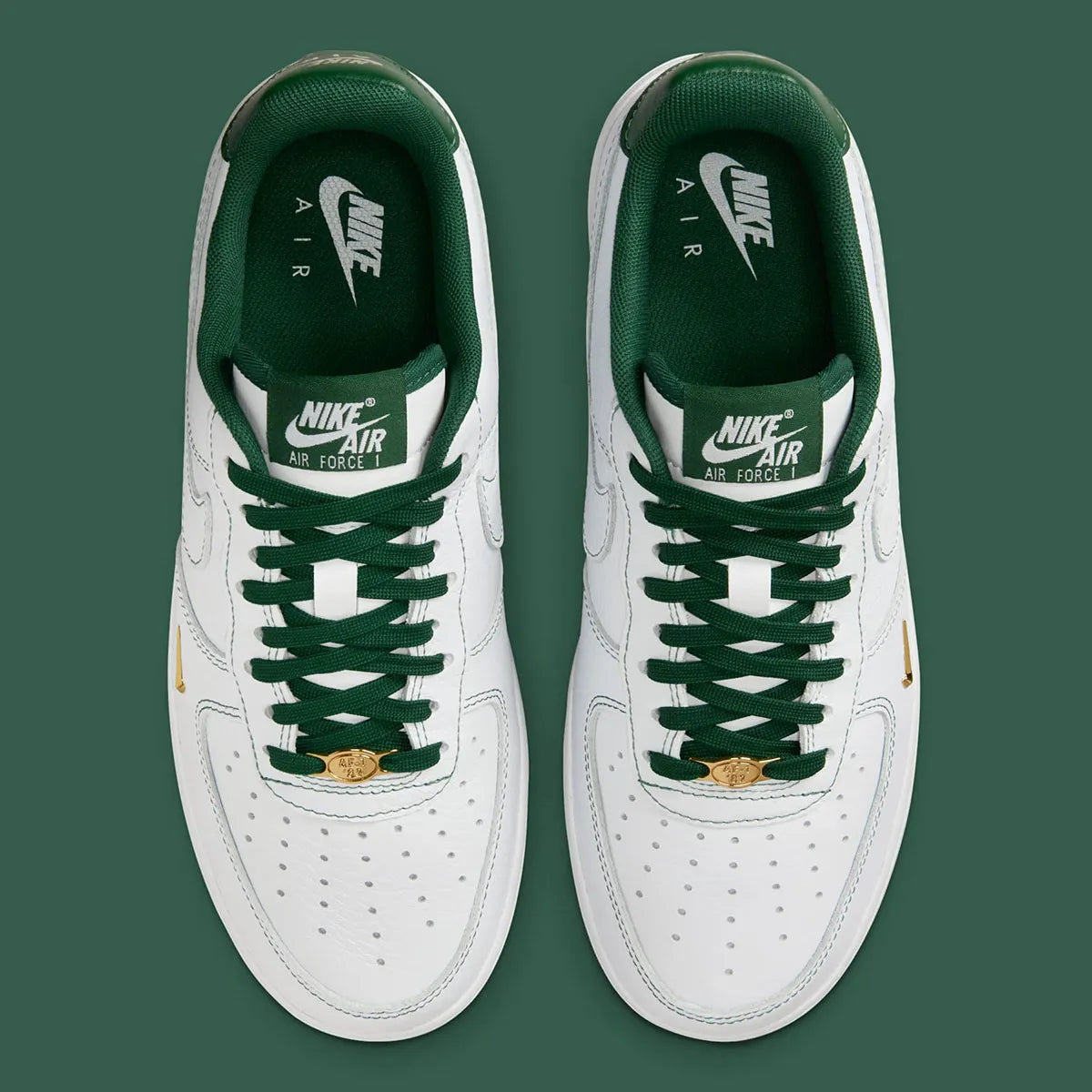 Women's Nike Air Force 1 Low "Gorge Green" Mini Swoosh IB6543-102 Fashion Athletic Sneaker