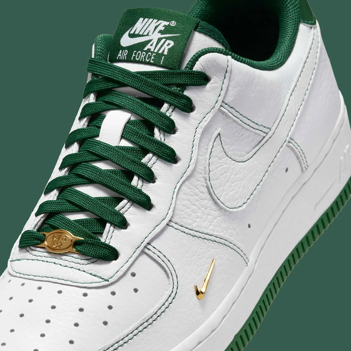 Women's Nike Air Force 1 Low "Gorge Green" Mini Swoosh IB6543-102 Fashion Athletic Sneaker