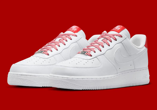 Women's Nike Air Force 1 "Patterned Red Laces" IB7167-103 Fashion Athletic Sneaker