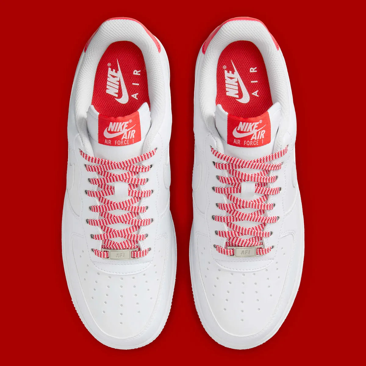 Women's Nike Air Force 1 "Patterned Red Laces" IB7167-103 Fashion Athletic Sneaker