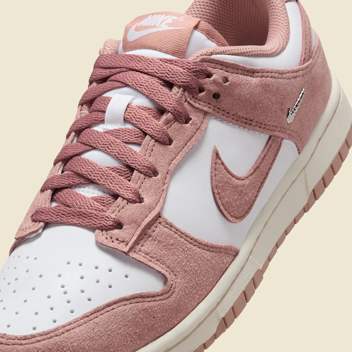 Women's Nike Dunk Low "Rose Whisper Mini Swoosh" IB4417-102 Pink Fashion Athletic Sneaker